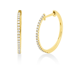 Creolen aus 750 Gold Gelbgold 38 Brillanten 0,22ct TW-SI 20x1,5mm