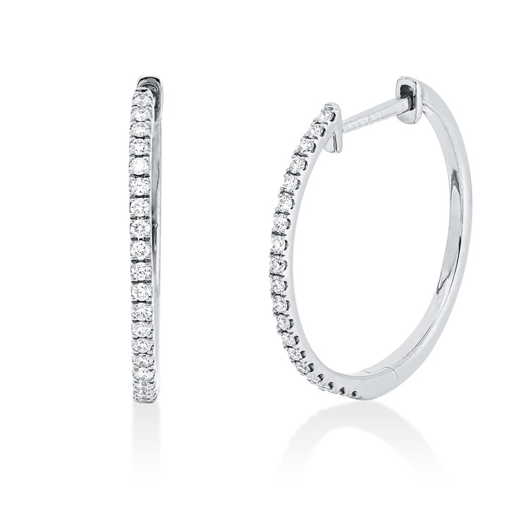 Creolen aus 750 Weißgold 38 Brillanten 0.22ct