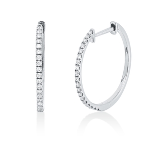 Creolen aus 750 Gold Weißgold 38 Brillanten 0,22ct TW-SI 20x1,5mm