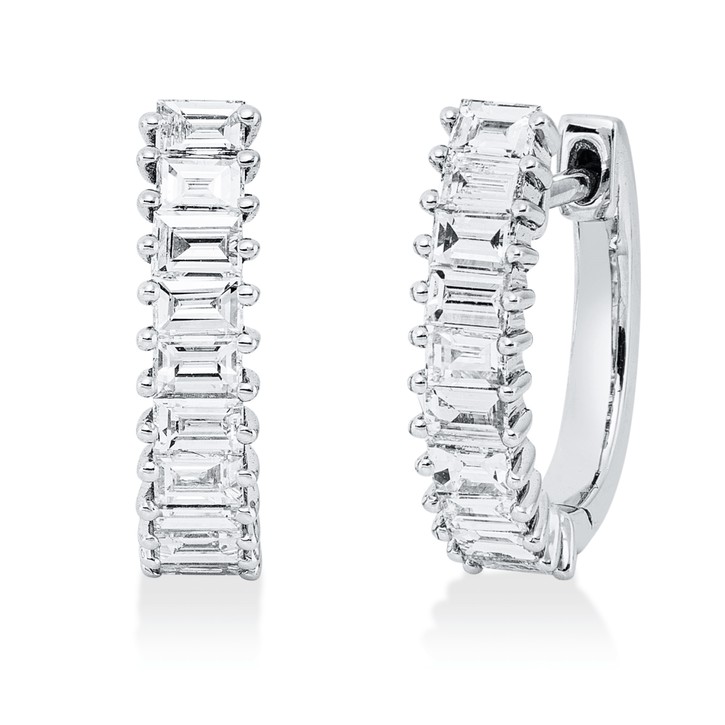 Creolen aus 750 Weißgold 20 Diamanten 1.02ct