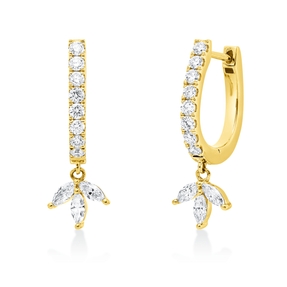 Creolen aus 750 Gold Gelbgold 22 Diamanten 0,53ct TW-SI 18,8x1,9mm