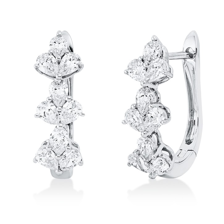 Creolen aus 750 Weißgold 18 Diamanten 1.44ct