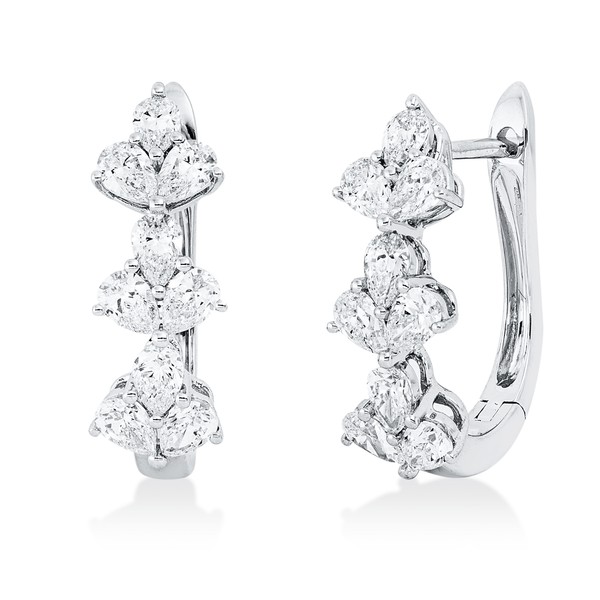 Creolen aus 750 Weißgold 18 Diamanten 1.44ct