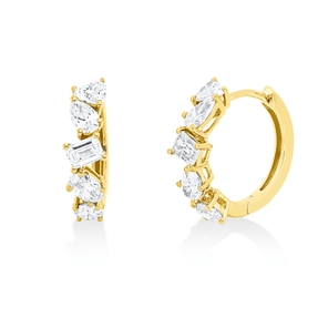 Ohrstecker aus 750 Gold Gelbgold 10 Diamanten 1,59ct TW-SI 15,6x16,4mm