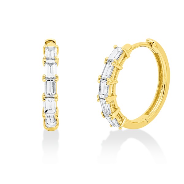 Creolen aus 750 Gelbgold 10 Diamanten 0.87ct