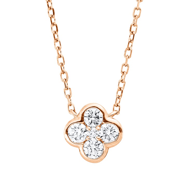 Collier aus 750 Rotgold 5 Brillanten 0.18ct