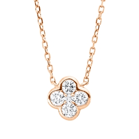 Collier aus 750 Gold Rotgold 5 Brillanten 0,18ct TW-SI L:45cm