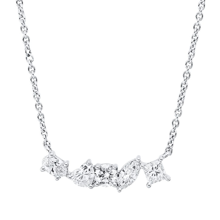 Collier aus 750 Weißgold 5 Diamanten 0.48ct