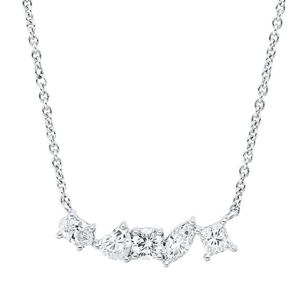 Collier aus 750 Weißgold 5 Diamanten 0.48ct