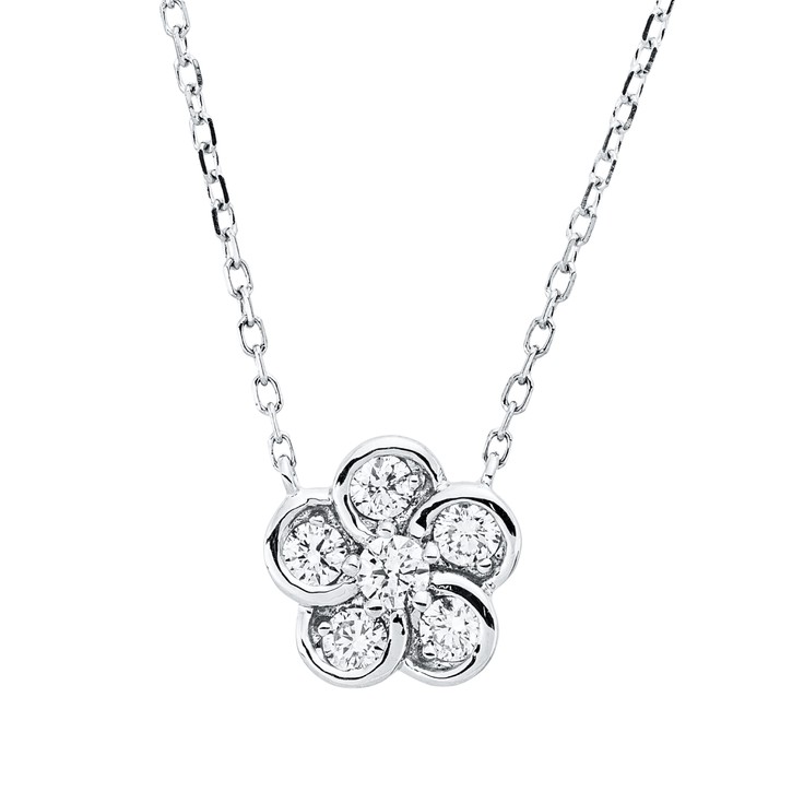 Collier aus 750 Weißgold 6 Brillanten 0.24ct