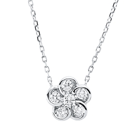 Collier aus 750 Gold Weißgold 6 Brillanten 0,24ct TW-SI L:45,7cm