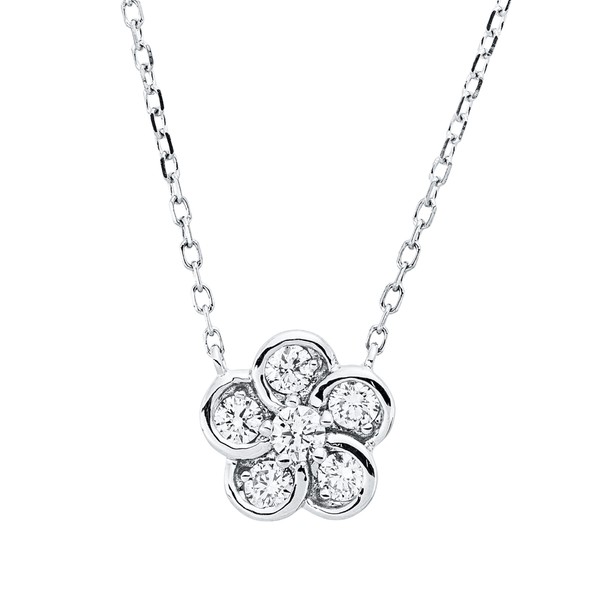 Collier aus 750 Weißgold 6 Brillanten 0.24ct