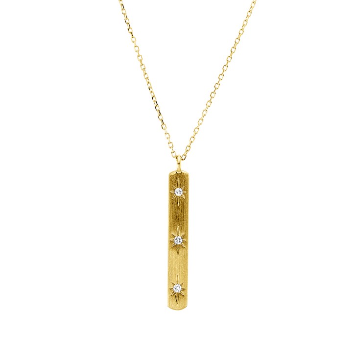 Collier aus 750 Gelbgold 3 Brillanten 0.04ct