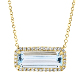 Collier aus 750 Gelbgold Topas 2,9ct skyblue 34 Brillanten 0,21ct TW-SI L:43,2cm