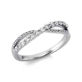 Ring aus 750 Gold Weißgold 31 Brillanten 0,3ct TW-SI B:4,5mm