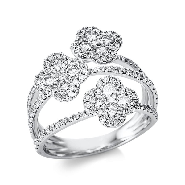 Ring aus 750 Weißgold 141 Brillanten 1.36ct