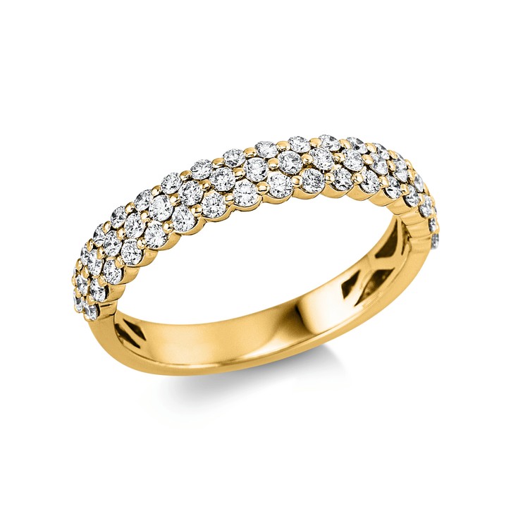 Ring aus 750 Gelbgold 52 Brillanten 0.63ct