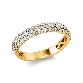 Ring aus 750 Gold Gelbgold 52 Brillanten 0,63ct TW-SI H:3,8mm