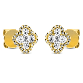 Ohrstecker aus 750 Gold Gelbgold 58 Diamanten 0,6ct 6,5x6,5mm