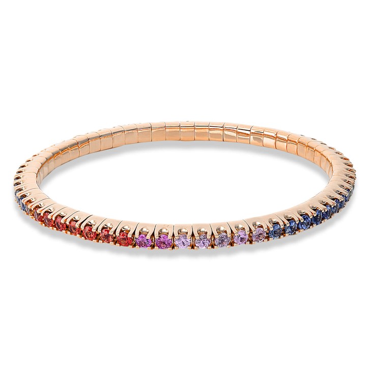 Armband Flex-Band aus 750 Rotgold 60 Saphire