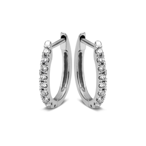 Creolen aus 750 Gold Weißgold 18 Brillanten 0,21ct TW-SI 17,4x2,7mm