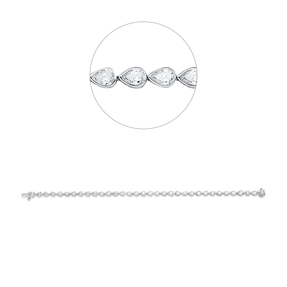 Armband aus 750 Weißgold 34 Diamanten Tropfen-Schliff 4,57ct TW-SI L:17,8cm Zarge Armband aus 750 Weißgold 34 Diamanten Tropfen-Schliff 4,57ct TW-SI L:17,8cm Zarge