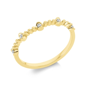 Ring aus 750 Gold Gelbgold 5 Brillanten 0,06ct TW-SI B:2,6mm