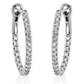 Creolen aus 750 Gold Weißgold 46 Diamanten 0,75ct TW-SI 24,8x1,9mm