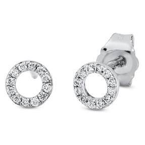 Ohrstecker Kreis aus 750 Gold Weißgold 24 Brillanten 0,08ct TW-SI Ø5mm