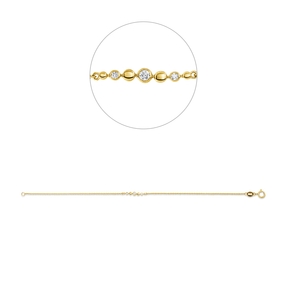 Armband aus 750 Gold Gelbgold 3 Brillanten 0,06ct TW-SI L:17,8cm Armband aus 750 Gold Gelbgold 3 Brillanten 0,06ct TW-SI L:17,8cm