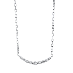 Collier aus 585 Gold Weißgold 9 Diamanten 0,14ct TW-SI L:45,7cm