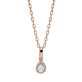 Collier aus 585 Gold Rotgold 14 Diamanten 0,13ct L:45,7cm Collier aus 585 Gold Rotgold 14 Diamanten 0,13ct L:45,7cm
