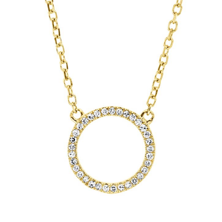 Collier Kreis aus 750 Gelbgold 33 Diamanten 0.05ct