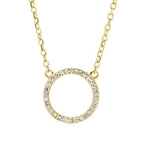Collier Kreis aus 750 Gold Gelbgold 33 Diamanten 0,05ct TW-SI L:45cm Collier Kreis aus 750 Gold Gelbgold 33 Diamanten 0,05ct TW-SI L:45cm