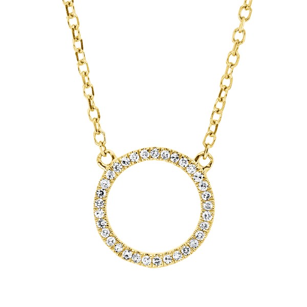 Collier Kreis aus 750 Gelbgold 33 Diamanten 0.05ct