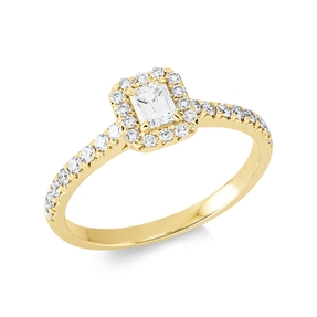 Ring aus 750 Gold Gelbgold 31 Diamanten 0,59ct B:7,2mm