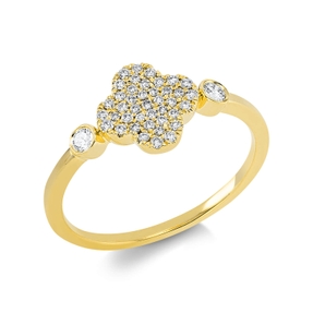 Pavé Ring aus 750 Gold Gelbgold 43 Diamanten 0,2ct TW-SI B:8,7mm