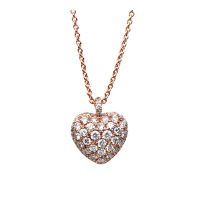 Collier Herz aus 750 Gold Rotgold 52 Brillanten 0,71ct TW-VSI/SI L:41cm Collier Herz aus 750 Gold Rotgold 52 Brillanten 0,71ct TW-VSI/SI L:41cm