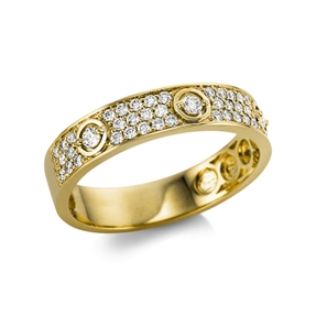 Ring aus 750 Gold Gelbgold 47 Brillanten 0,33ct TW-SI B:4,2mm