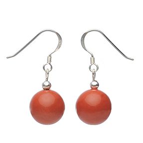 Ohrringe Ohrhänger roter Jaspis Blutjaspis & 925 Silber rot-braun Ohrschmuck Damen