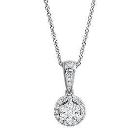 Anhänger aus 750 Gold Weißgold 28 Brillanten 0,33ct TW-SI 14,7x7,5mm mit Öse