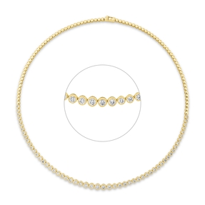 Collier aus 750 Gold Gelbgold 55 Diamanten 3,01ct TW-SI L:40,6cm Zarge