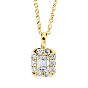 Collier aus 750 Gold Gelbgold 11 Diamanten 0,53ct TW-SI L:45,7cm