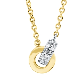 Collier aus 750 Gold gelb/weiß 11 Brillanten 0,05ct TW-SI L:43cm
