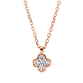 Collier aus 750 Gold Rotgold 5 Brillanten 0,1ct TW-SI L:45cm