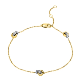 Armband aus 750 Gold gelb/weiß 33 Brillanten 0,16ct TW-SI L:18cm