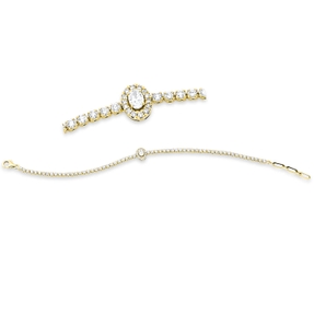 Armband aus 750 Gold Gelbgold 75 Diamanten 1,81ct TW-SI L:18cm