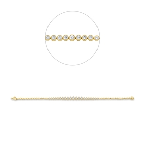 Armband aus 750 Gold Gelbgold 21 Diamanten 1,57ct TW-SI L:17,8cm Zarge