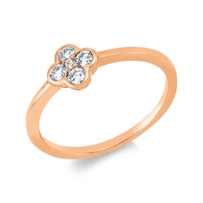 Ring aus 750 Gold Rotgold 5 Brillanten 0,19ct TW-SI B:6,4mm