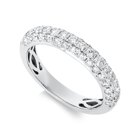 Pavé Ring aus 750 Gold Weißgold 49 Brillanten 1,19ct TW-SI B:3,6mm